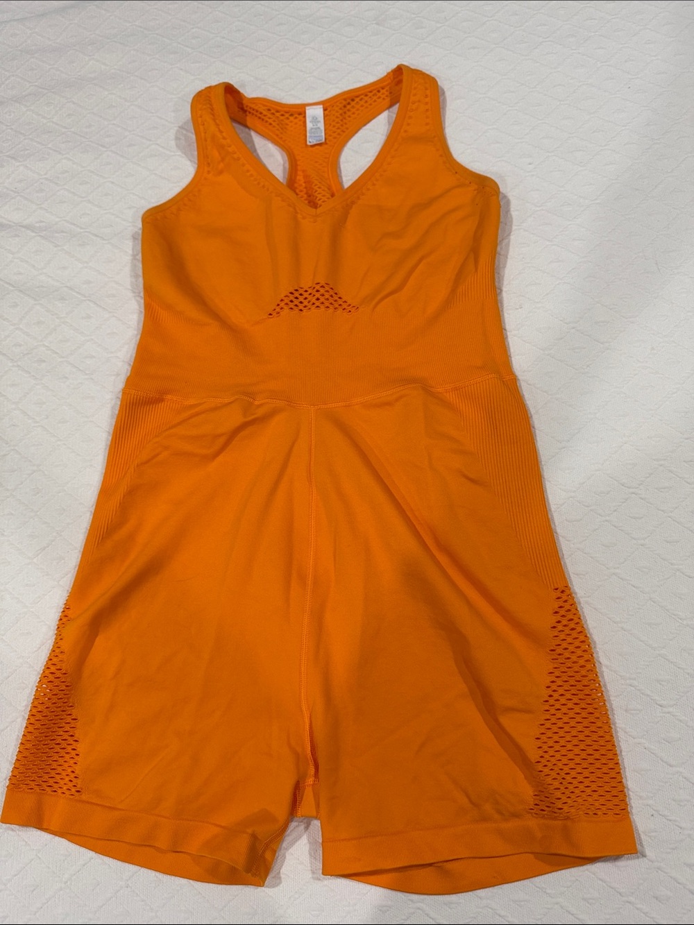 Aerie Bright Orange Sleeveless Athletic Romper - XL
